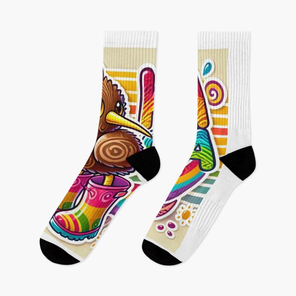 Item preview, Kia Ora from our Kiwi Bird in Rainbow Boots  designed and sold by 2-Tama-Toi.