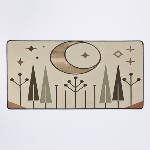 Item preview, Minimalist Boho Forest Scene with Crescent Moon designed and sold by 0Mystica0.