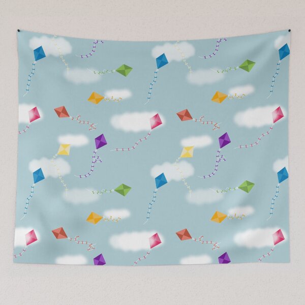 Item preview, Cute Multicolored Flying Kites Kids Pattern designed and sold by idovedesign.