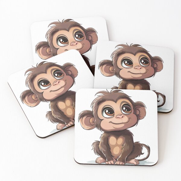 Item preview, Cute cartoon monkey designed and sold by Stickermagician.