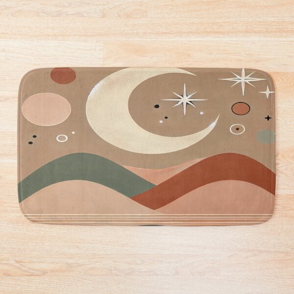 Item preview, Minimalist Boho Landscape with Crescent Moon designed and sold by 0Mystica0.
