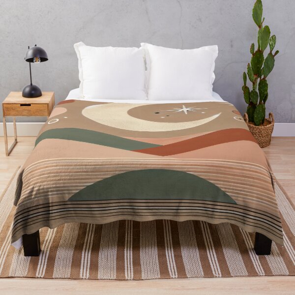 Item preview, Minimalist Boho Landscape with Crescent Moon designed and sold by 0Mystica0.
