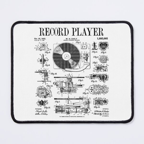 Item preview, Vinyl Record Player Vintage Patent DJ Turntable Phonograph designed and sold by GrandeDuc.