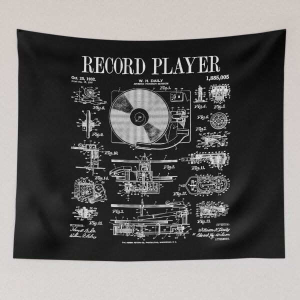 Item preview, Vinyl Record Player Vintage Patent DJ Turntable Phonograph designed and sold by GrandeDuc.