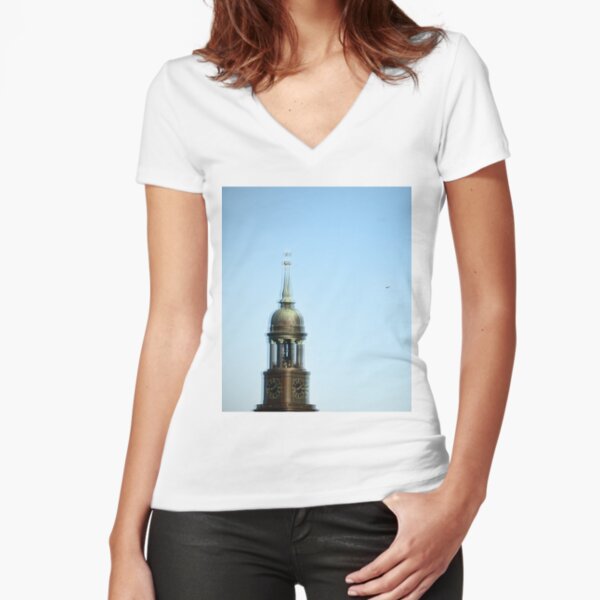 Shaken Michel Tailliertes T-Shirt mit V-Ausschnitt