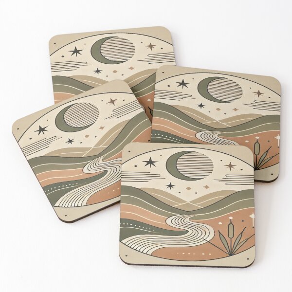 Item preview, Boho Landscape with Geometric Hills and Rivers designed and sold by 0Mystica0.