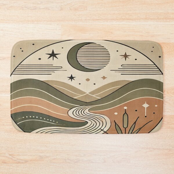 Item preview, Boho Landscape with Geometric Hills and Rivers designed and sold by 0Mystica0.