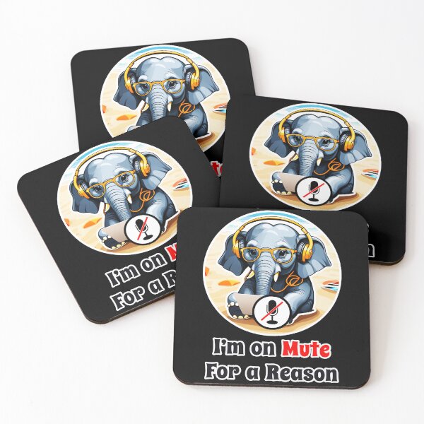 Item preview, Kawaii Office Elephant Funny Corporate Design - I Am on Mute for a Reason designed and sold by Ridiculam Toga.