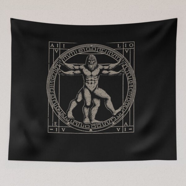Item preview, Bigfoot Vitruvian Man Funny Sasquatch Art designed and sold by Dressed For  Duty.