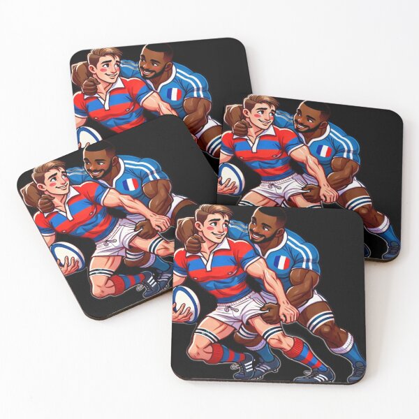 Item preview, Hello Handsome! Rugby Fun Daddies - LGBTQ Gay Pride Berber Brushstrokes Graphic Design designed and sold by ItsAKinkThing.