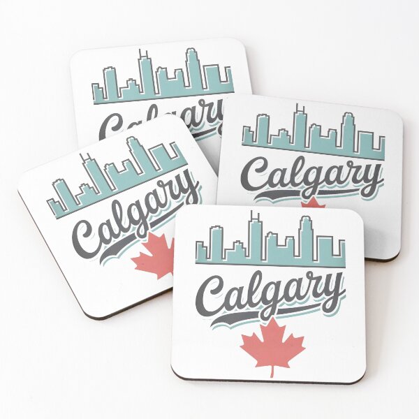 Item preview, Calgary Alberta Canada Minimalist Skyline Maple Leaf Pride designed and sold by HowToCanadian.