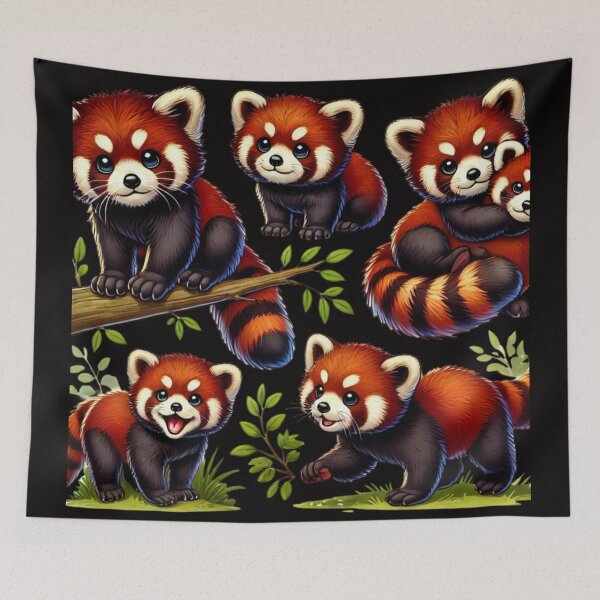 Item preview, Adorable Red Pandas in Playful Poses designed and sold by DamioPolArt.