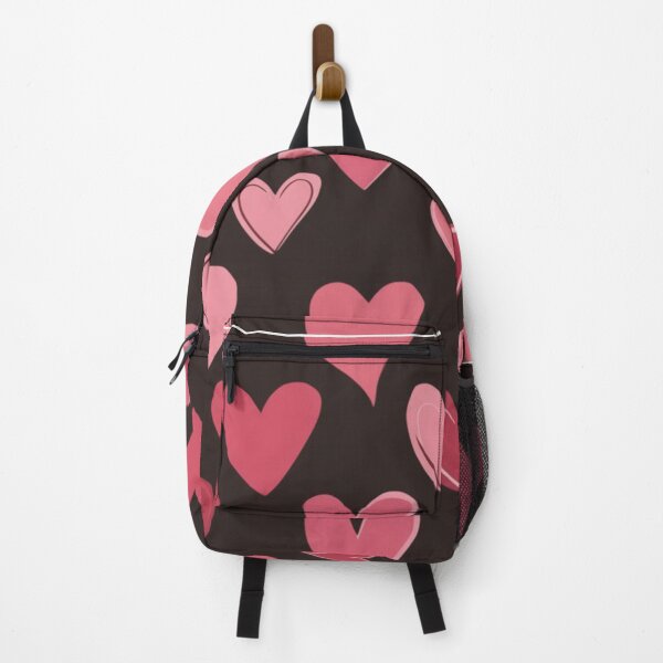 Item preview, Blush Pink Hearts on Dark Chocolate Canvas designed and sold by WildStroke.
