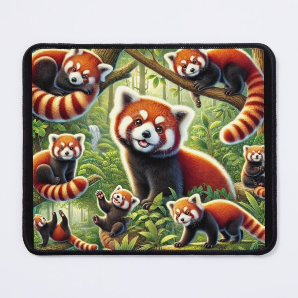 Item preview, A Lively Scene of Playful Red Pandas designed and sold by DamioPolArt.