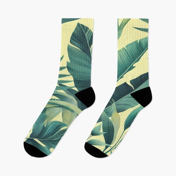 Item preview, Tropical Banana Leaves and Ferns on Pastel Yellow designed and sold by 0Mystica0.