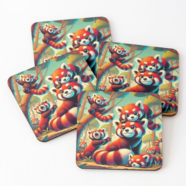 Item preview, Whimsical and Animated Red Pandas designed and sold by DamioPolArt.