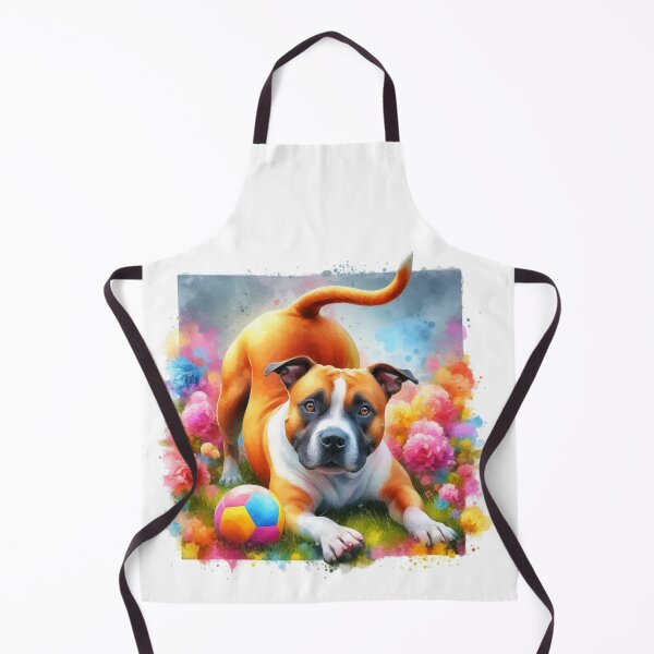 Item preview, Playful Colorful Watercolor Staffy designed and sold by MaedK.