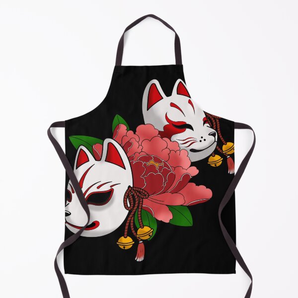 Item preview, Dual Kitsune Mask with Peonies designed and sold by LukasDraw.