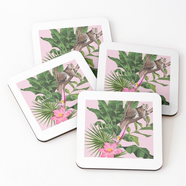 Item preview, Graceful leopard and tropical leaves. Savana cat. designed and sold by MatyKotiv.