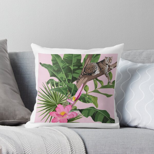 Item preview, Graceful leopard and tropical leaves. Savana cat. designed and sold by MatyKotiv.