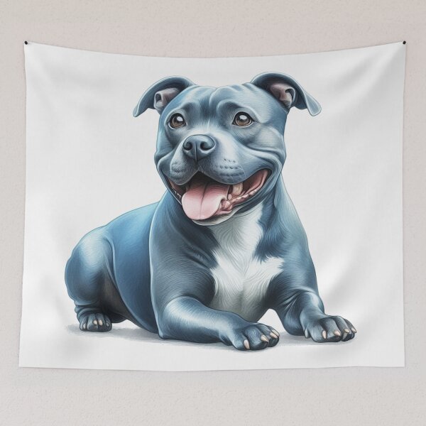 Item preview, Blue Staffy Portrait designed and sold by MaedK.