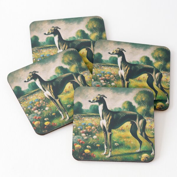 Item preview, Greyhound in Impressionistic Wildflower Field designed and sold by Shells Graffiti.