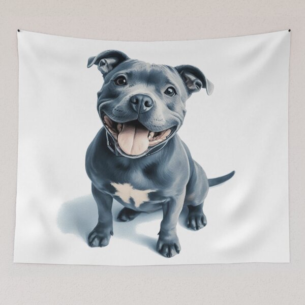 Item preview, Blue Staffy Portrait designed and sold by MaedK.