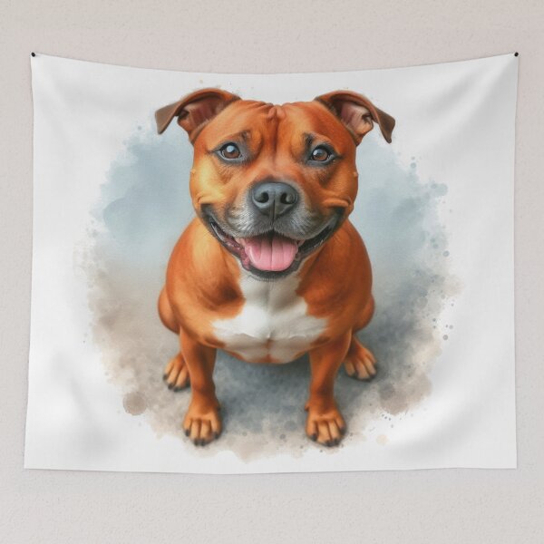 Item preview, Red Staffy Portrait designed and sold by MaedK.