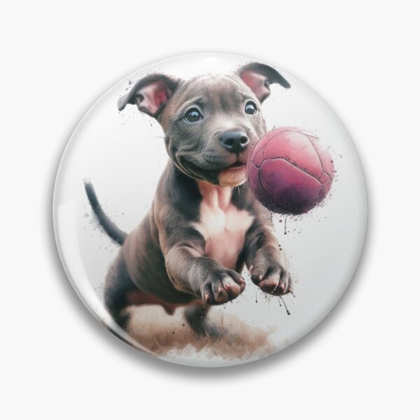 Item preview, Cute Staffy Puppy Playing with Ball designed and sold by MaedK.