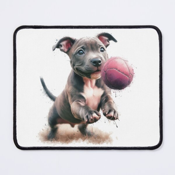 Item preview, Cute Staffy Puppy Playing with Ball designed and sold by MaedK.