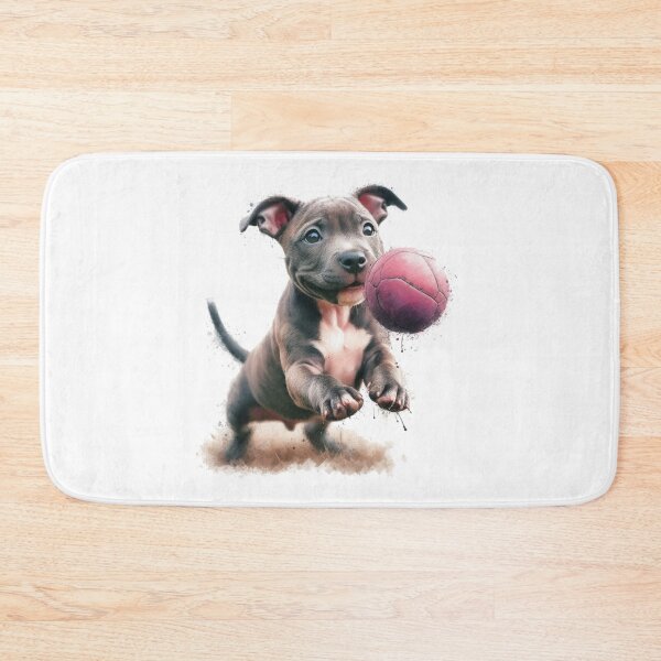 Item preview, Cute Staffy Puppy Playing with Ball designed and sold by MaedK.