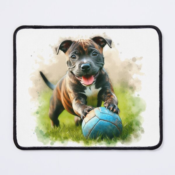 Item preview, Cute Staffy Puppy Playing with Ball designed and sold by MaedK.