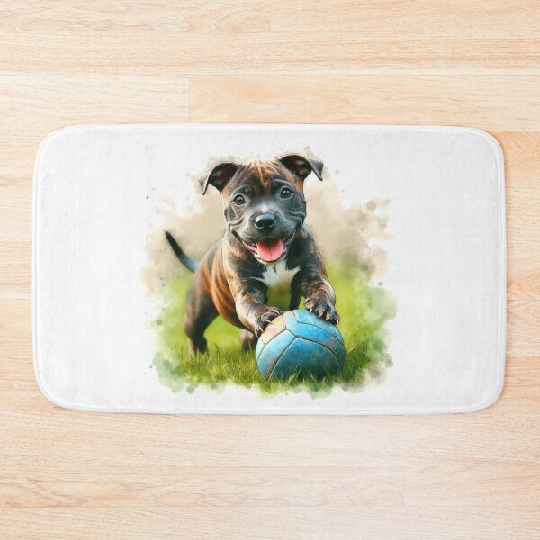 Item preview, Cute Staffy Puppy Playing with Ball designed and sold by MaedK.