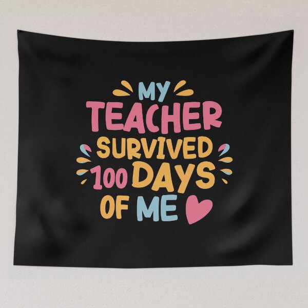 Item preview, Teacher Survived 100 days me Funny Gift Student Celebration designed and sold by w1ckerman.