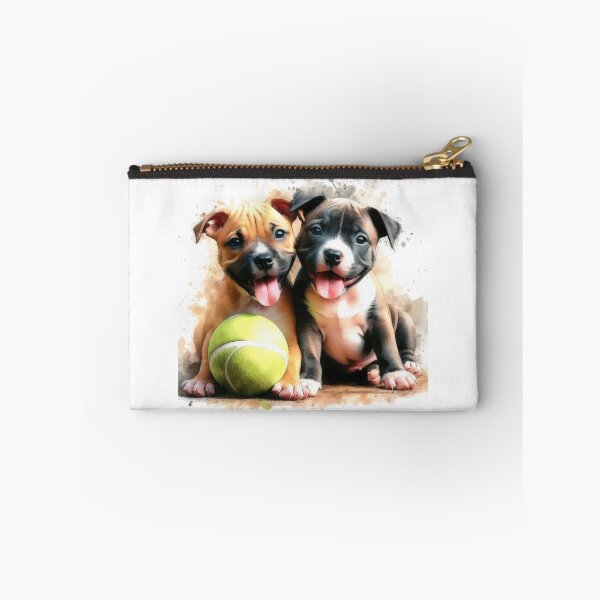 Item preview, Cute Staffy Puppies Best Friends with Ball designed and sold by MaedK.