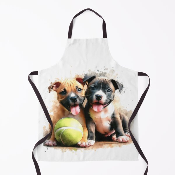 Item preview, Cute Staffy Puppies Best Friends with Ball designed and sold by MaedK.