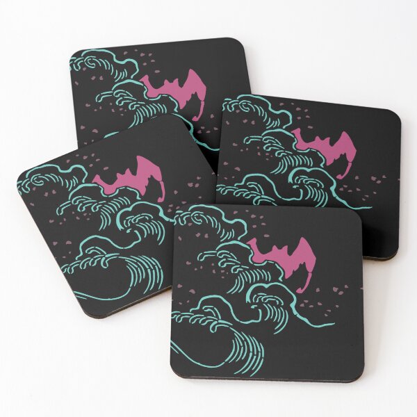 Item preview, Bats above waves - Japanese vintage design designed and sold by Japan Design Prints.