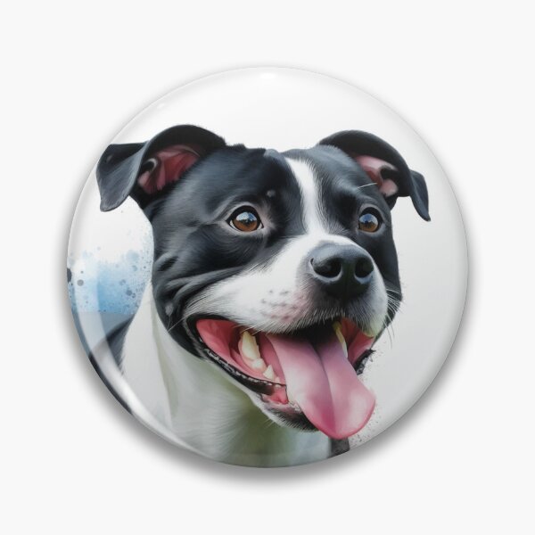 Item preview, Black and White Staffy Portrait designed and sold by MaedK.