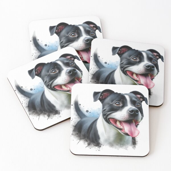 Item preview, Black and White Staffy Portrait designed and sold by MaedK.