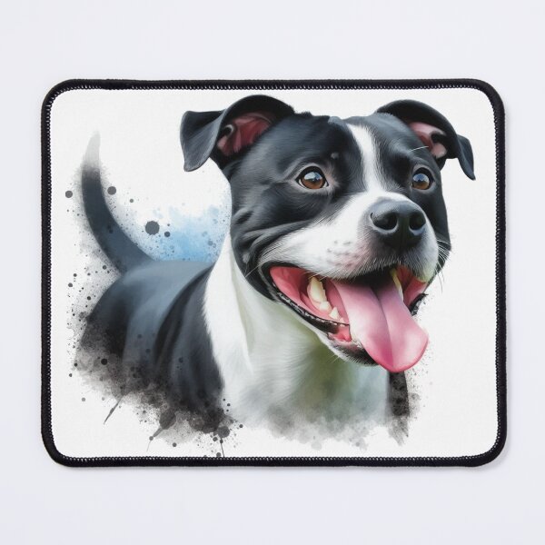 Item preview, Black and White Staffy Portrait designed and sold by MaedK.