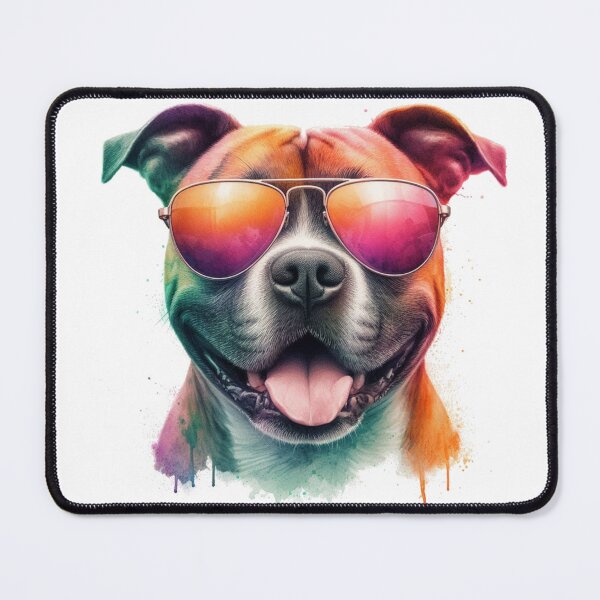 Item preview, Cool Happy Staffy in Shades designed and sold by MaedK.