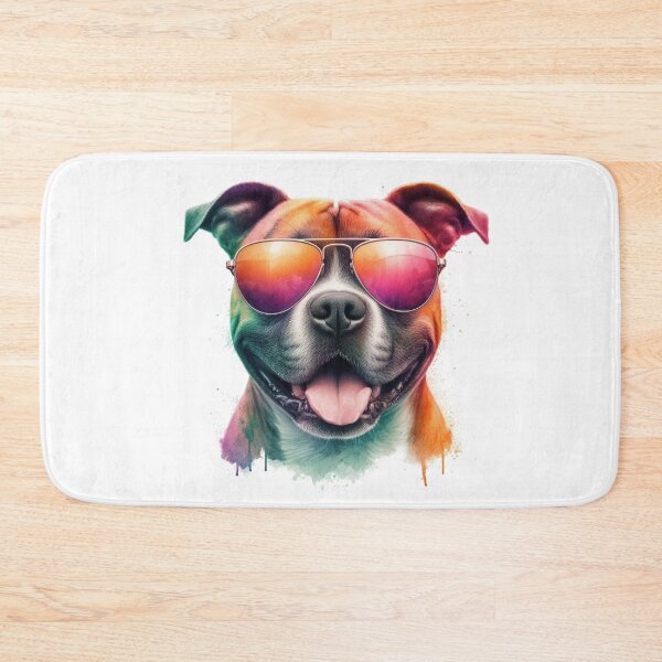Item preview, Cool Happy Staffy in Shades designed and sold by MaedK.