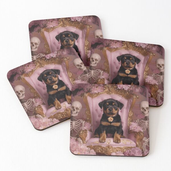 Item preview, Rottweiler Puppy with Skeletons designed and sold by Nocturne  Paws.