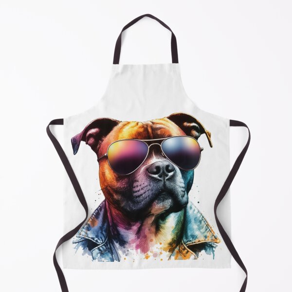 Item preview, Cool Staffy in Shades and Denim Jacket designed and sold by MaedK.