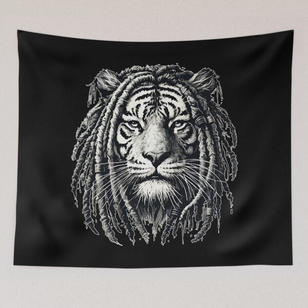 Item preview, Rasta Rastafari Tiger Monochromatic designed and sold by TomFrontierArt.