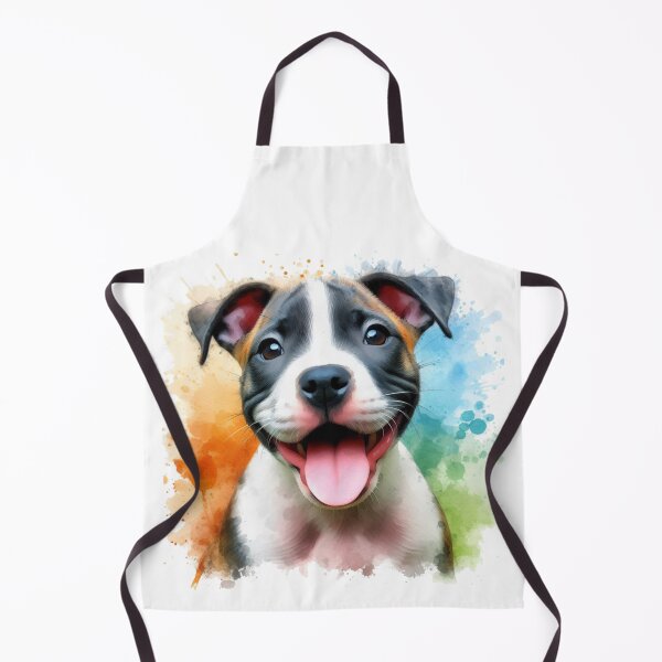 Item preview, Cute Happy Staffy Puppy Watercolor Portrait designed and sold by MaedK.