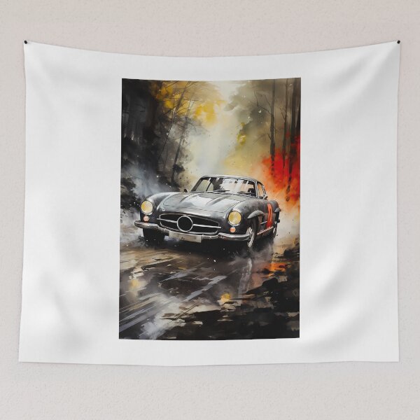 Item preview, Timeless Car Icon Chasing Memories Through the Autumn Mist designed and sold by RevUpDesign.