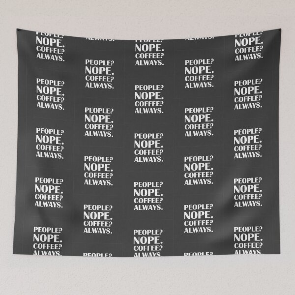 Item preview, People? Nope. Coffee? Always. / Introvert Joke Funny T-Shirt Label designed and sold by introvertvibes.