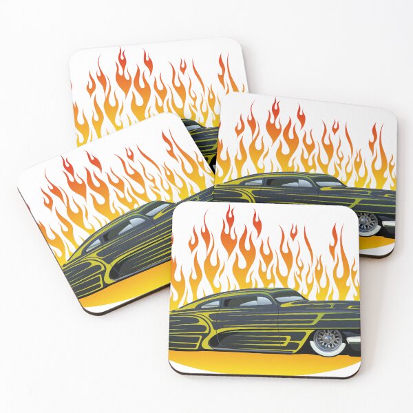 Item preview, flame fire flame hot rod vintage car american muscle car designed and sold by Achille3777.