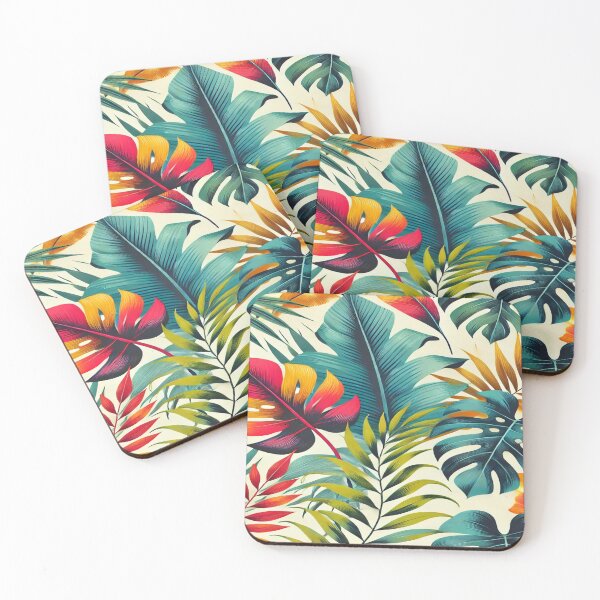 Item preview, Vibrant Tropical Pattern with Colorful Leaves designed and sold by 0Mystica0.
